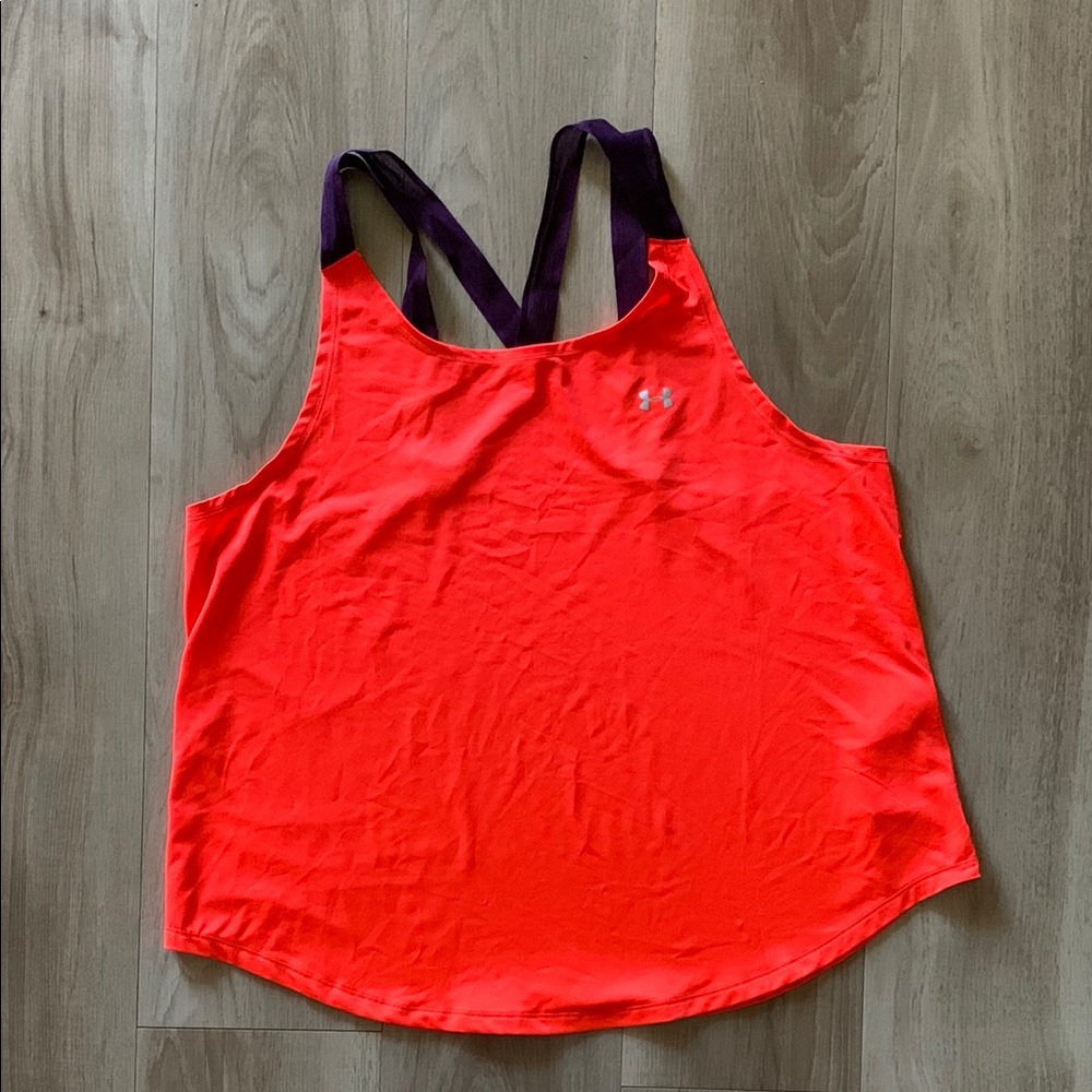 Under Armour Orange and Black Tank Top Racerback Athletic Style